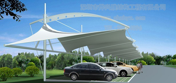 膜結(jié)構(gòu)車(chē)棚效果圖能看得出效果嗎？