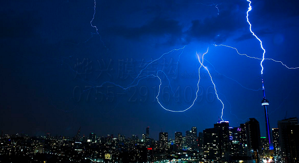 雷雨天氣在膜結構建筑下躲雨安全嗎？