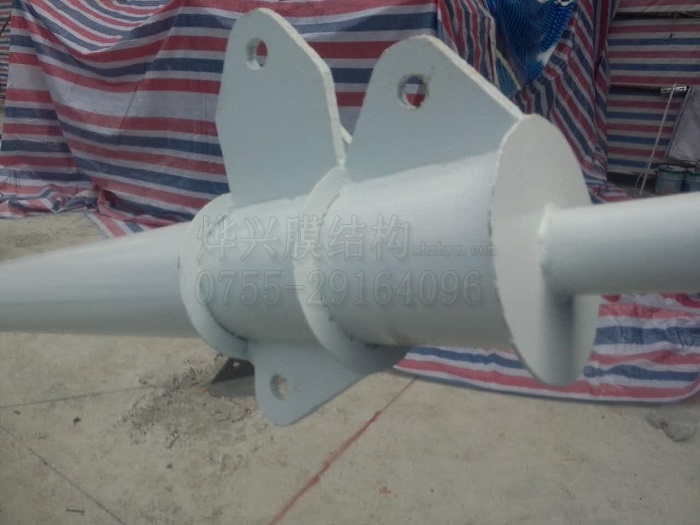 燁興佛山樵嶺國(guó)際景觀膜結(jié)構(gòu)遮陽(yáng)棚鋼結(jié)構(gòu)安裝中