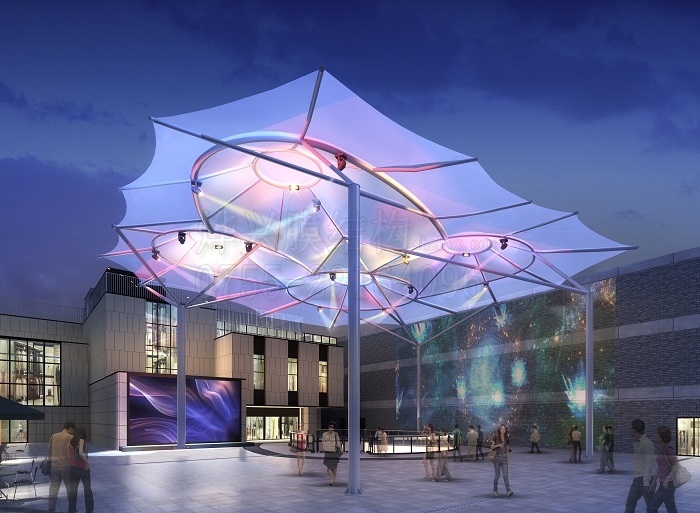 燁興-杭州湖濱銀泰廣場ETFE膜結(jié)構(gòu)雨棚項(xiàng)目開始進(jìn)場